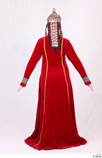  Photos Medieval Turkish Princess in cloth dress 1 Turkish Princess a poses formal dress red dress whole body 0005.jpg